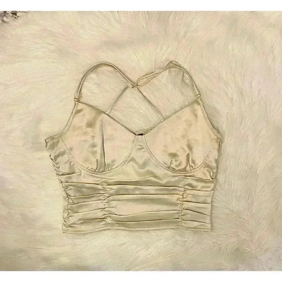 Forever 21 Ruched Satin Criss Cross Cami - Picture 1 of 6